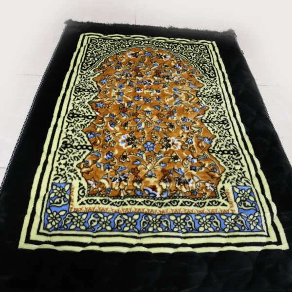 Mughal Janamaz Printed Prayer Mat- Indigo - Image 3