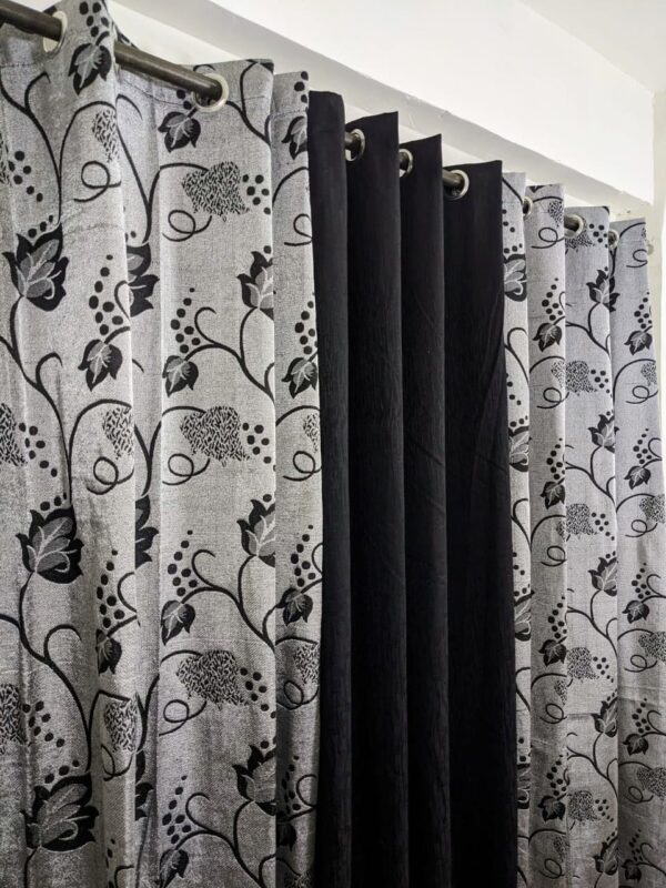 VELVET JACKARD+ PLAIN SELF JACKARD CURTAINS - Image 3