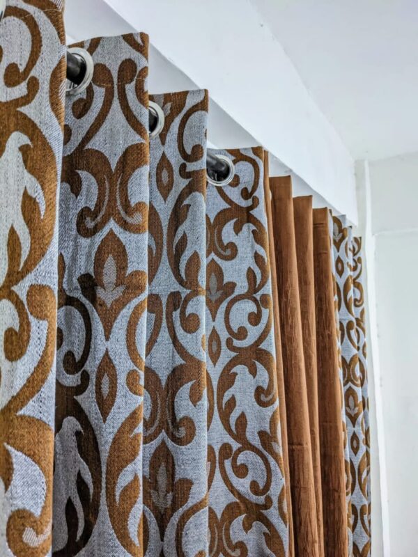 VELVET JACKARD+ PLAIN SELF JACKARD CURTAINS - Image 3