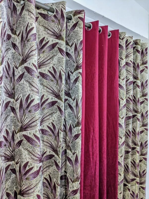 VELVET JACKARD+ PLAIN SELF JACKARD CURTAINS