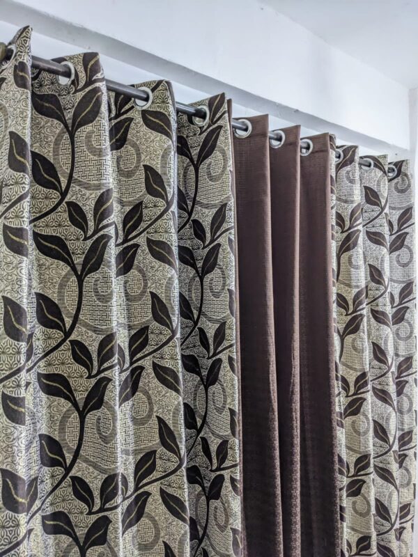 VELVET JACKARD+ PLAIN SELF JACKARD CURTAINS - Image 3