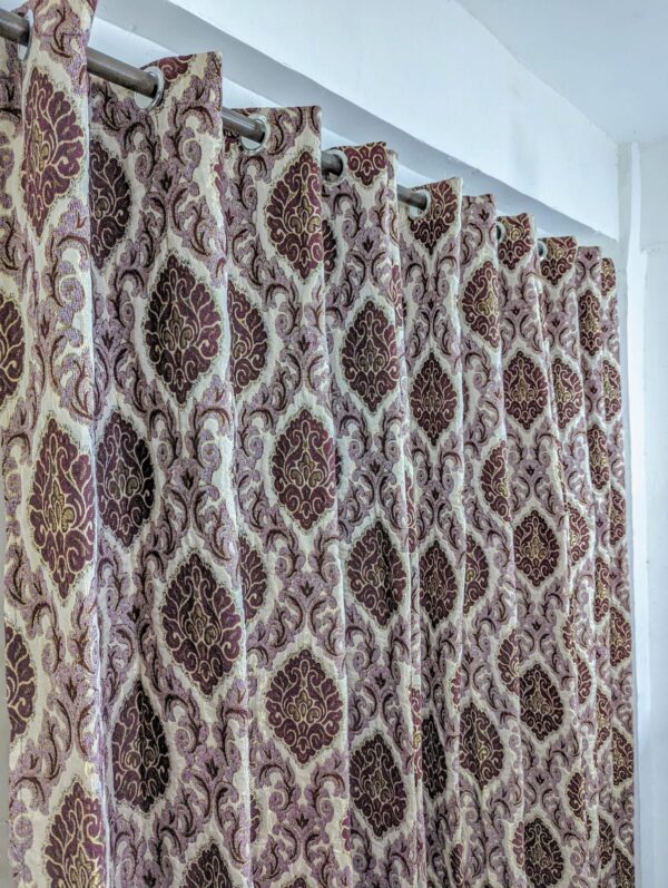 VELVET JACKARD+ PLAIN SELF JACKARD CURTAINS - Image 2