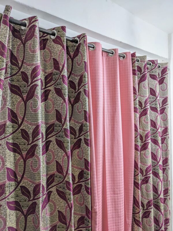 VELVET JACKARD+ PLAIN SELF JACKARD CURTAINS - Image 3