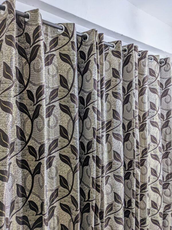 VELVET JACKARD+ PLAIN SELF JACKARD CURTAINS - Image 3