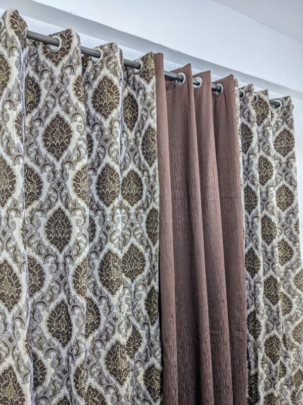 VELVET JACKARD+ PLAIN SELF JACKARD CURTAINS - Image 4