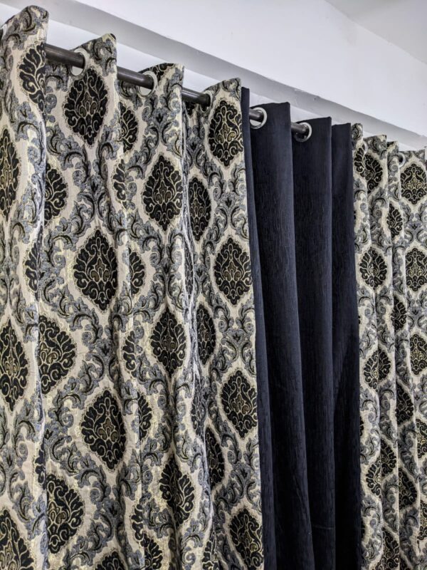 VELVET JACKARD+ PLAIN SELF JACKARD CURTAINS - Image 5