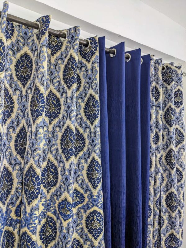 VELVET JACKARD+ PLAIN SELF JACKARD CURTAINS - Image 2